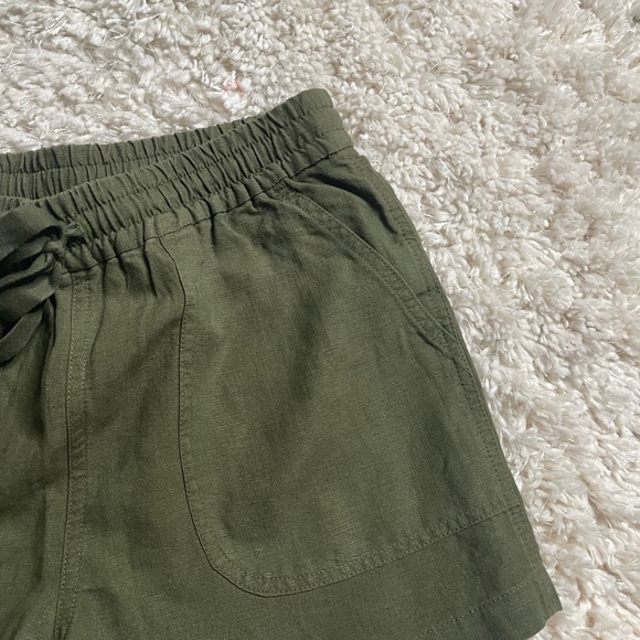 J. Crew Linen Blend Tie Waist Short Green Size XS - Picture 9 of 10